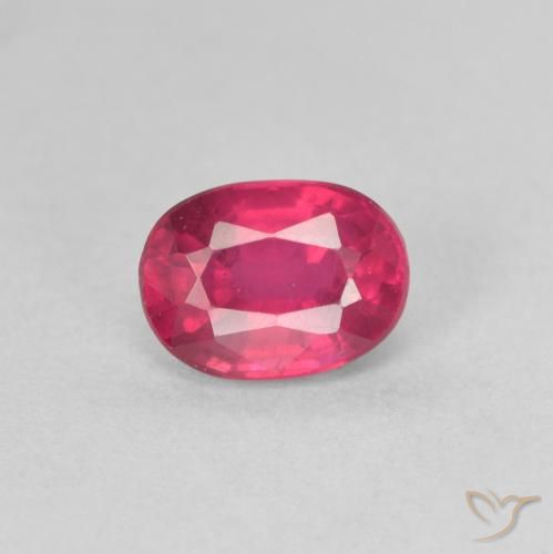 1.23ct 天然 红粉色 红宝石, 椭圆形, VS
