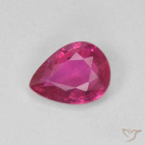 0.81ct 天然 红灯 红宝石, 梨形, SI