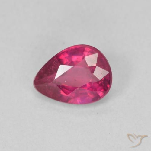 0.95ct 天然 红灯 红宝石, 梨形, VS