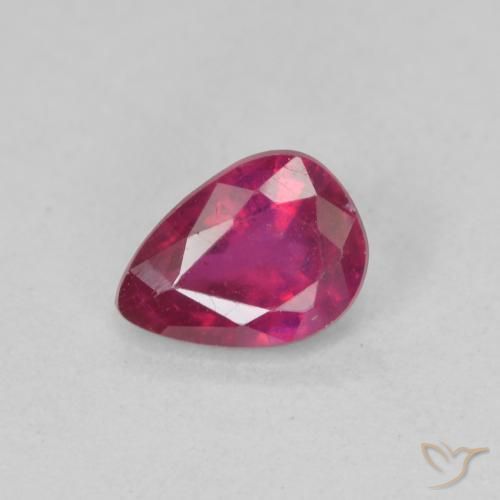 0.93ct 天然 红灯 红宝石, 梨形, VS-SI
