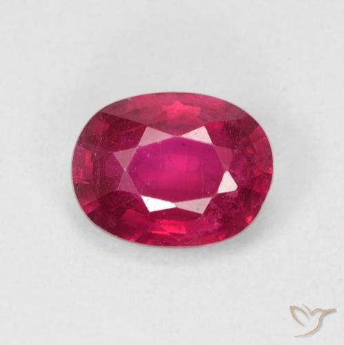1.69ct 天然 红灯 红宝石, 椭圆形, VS