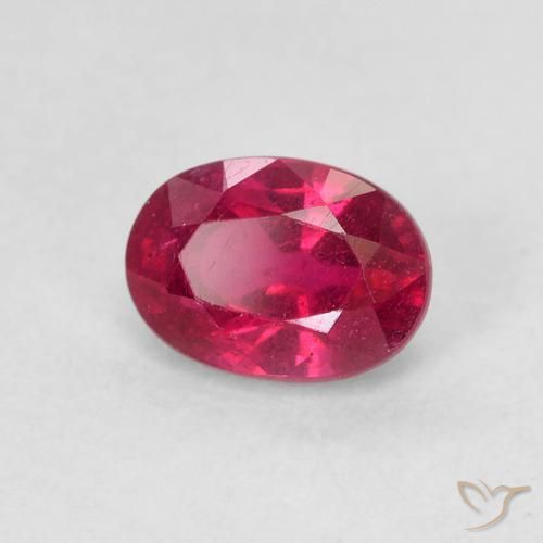 1.34ct 天然 深红粉色 红宝石, 椭圆形, VS