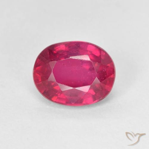 1.86ct 天然 红灯 红宝石, 椭圆形, VS