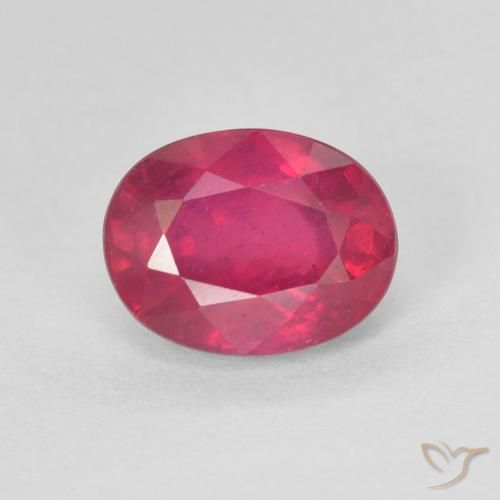 1.98ct 天然 红灯 红宝石, 椭圆形, VS