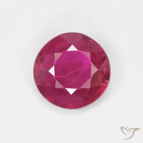 0.69ct 天然 红灯 红宝石, 圆形的, VS