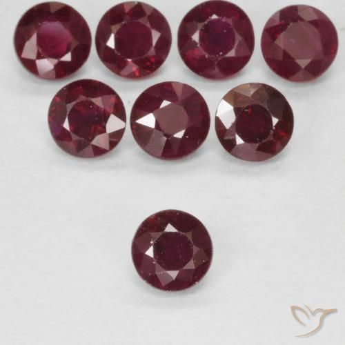 0.31ct 天然 深红色 红宝石, 圆形的, VS