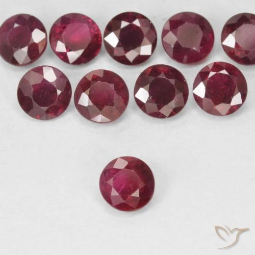 0.30ct 天然 深红色 红宝石, 圆形的, VS