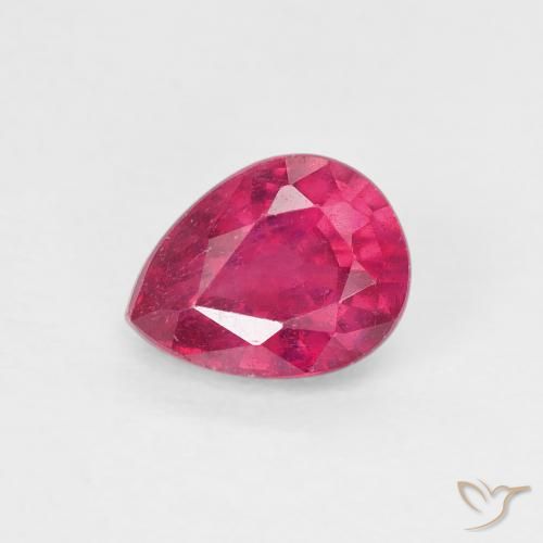 0.90ct 天然 粉红色 红宝石, 梨形, VS