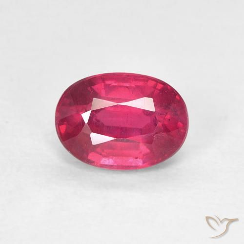 1.29ct 天然 深红粉色 红宝石, 椭圆形, VS