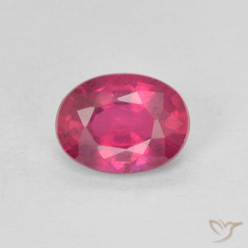 1.14ct 天然 红灯 红宝石, 椭圆形, VS