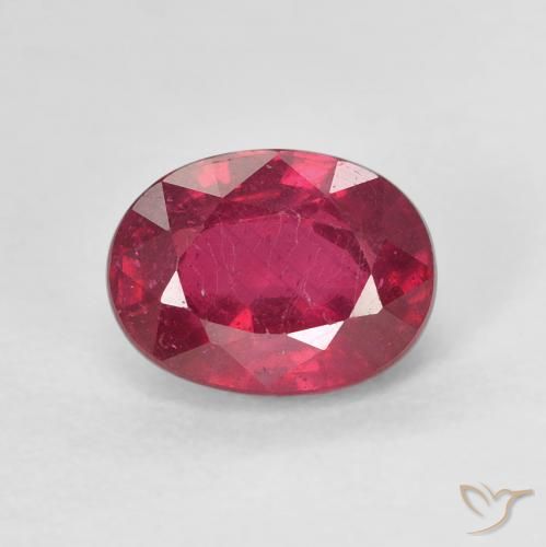 2.12ct 天然 Medium Dark-Red 红宝石, 椭圆形, VS