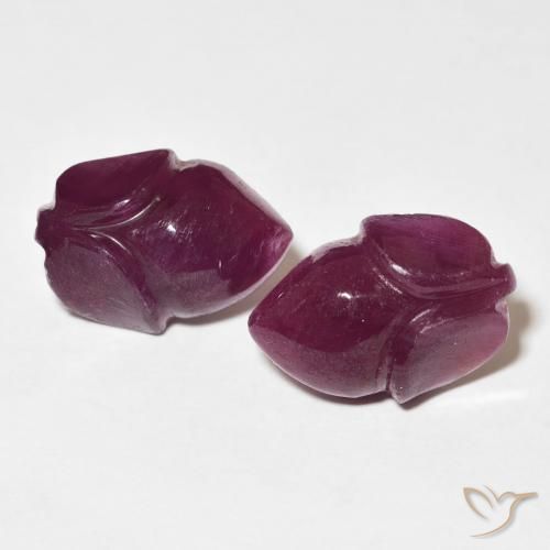 11.57ctw 天然 Medium Dark-Purple 红宝石, 花形切割, 不透明