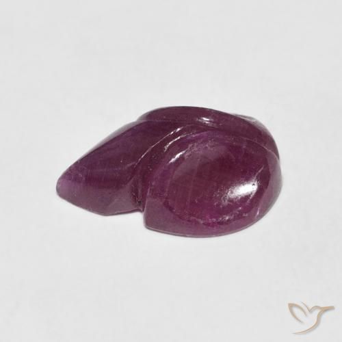 3.38克拉天然红宝石，花形切割，不透明
