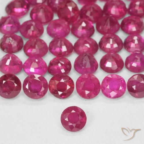 0.14ct 天然 粉红色 红宝石, 圆形的, VS-SI