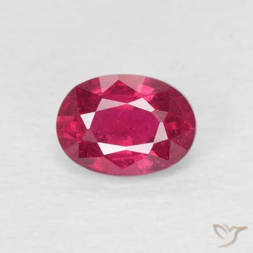 1.19ct 天然 紫红 红宝石, 椭圆形, VS