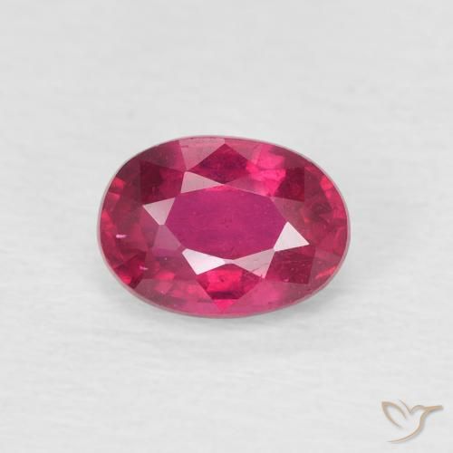 1.22ct 天然 中红 红宝石, 椭圆形, VS