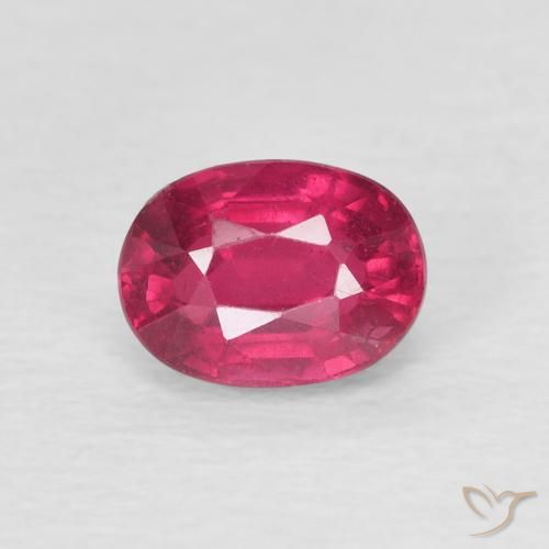 1.37ct 天然 红灯 红宝石, 椭圆形, VS