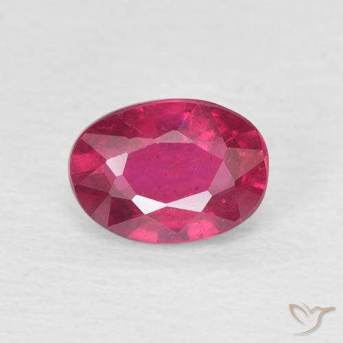 1.37ct 天然 红灯 红宝石, 椭圆形, VS