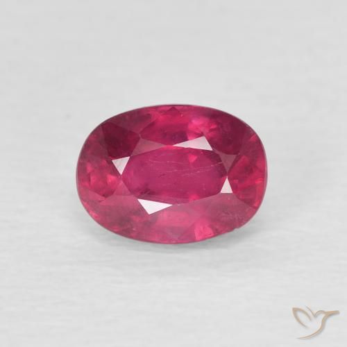 1.28ct 天然 深红粉色 红宝石, 椭圆形, VS