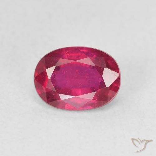 1.24ct 天然 粉红色 红宝石, 椭圆形, VS