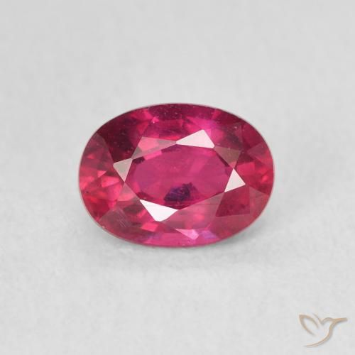 1.24ct 天然 中红 红宝石, 椭圆形, VS