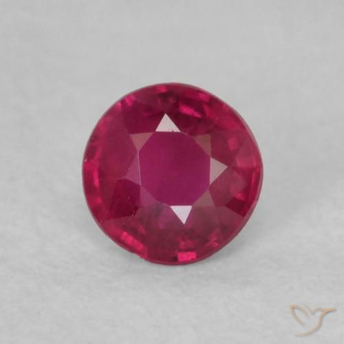 0.17ct 天然 深红粉色 红宝石, 圆形的, VS