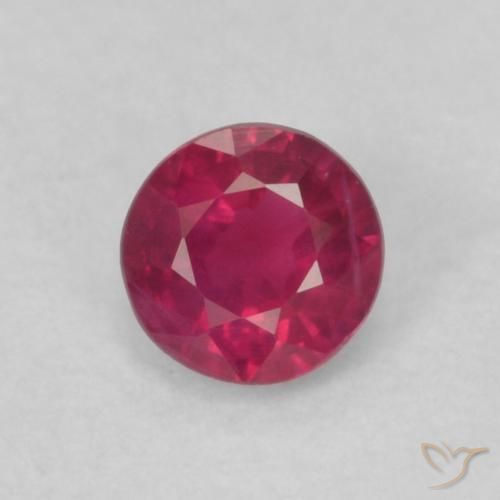 0.20ct 天然 Medium Dark-Red 红宝石, 圆形的, VS
