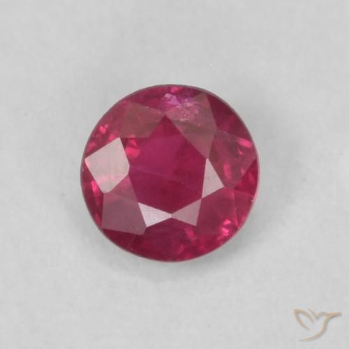 0.18ct 天然 深红粉色 红宝石, 圆形的, VS