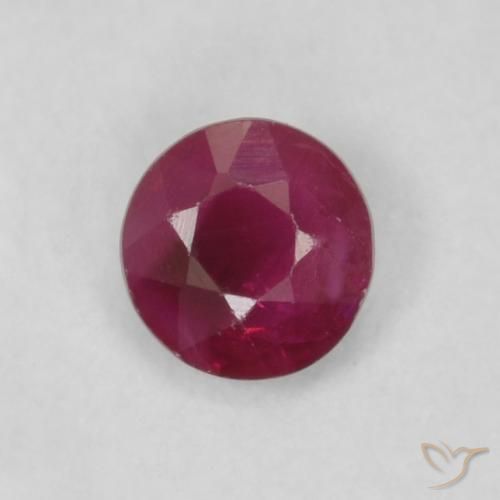 0.18ct 天然 暗红色 红宝石, 圆形的, VS