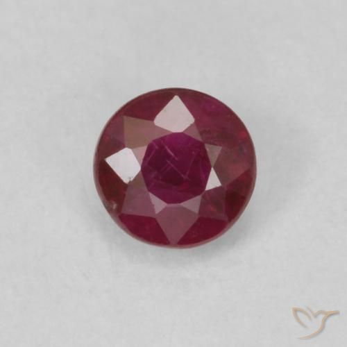 0.32ct 天然 暗红色 红宝石, 圆形的, VS