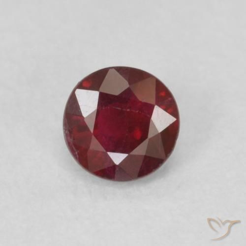 0.30ct 天然 酒红色 红宝石, 圆形的, SI