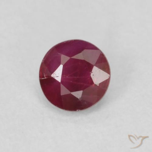 0.28ct 天然 深红色 红宝石, 圆形的, SI