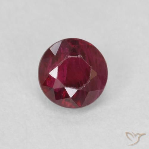 0.33ct 天然 酒红色 红宝石, 圆形的, VS