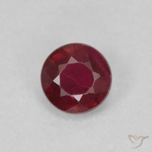 0.30ct 天然 暗红色 红宝石, 圆形的, VS