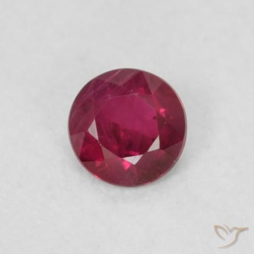 0.16ct 天然 深酒红色 红宝石, 圆形的, VS