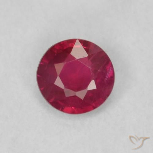 0.19ct 天然 深红色 红宝石, 圆形的, VS