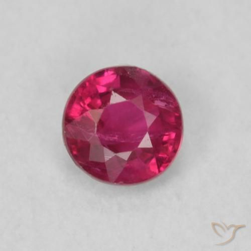 0.20ct 天然 粉红色 红宝石, 圆形的, VS