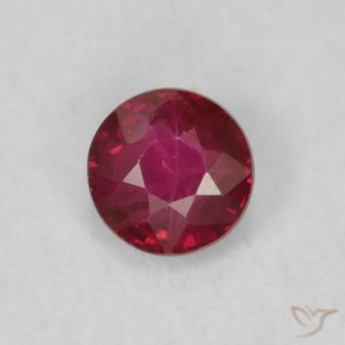 0.20ct 天然 深红色 红宝石, 圆形的, VS