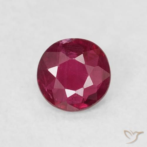 0.18ct 天然 暗红色 红宝石, 圆形的, VS-SI