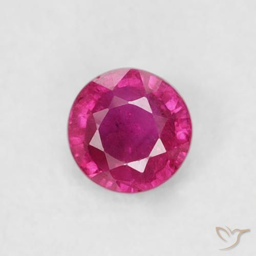0.22ct 天然 粉红色 红宝石, 圆形的, VS