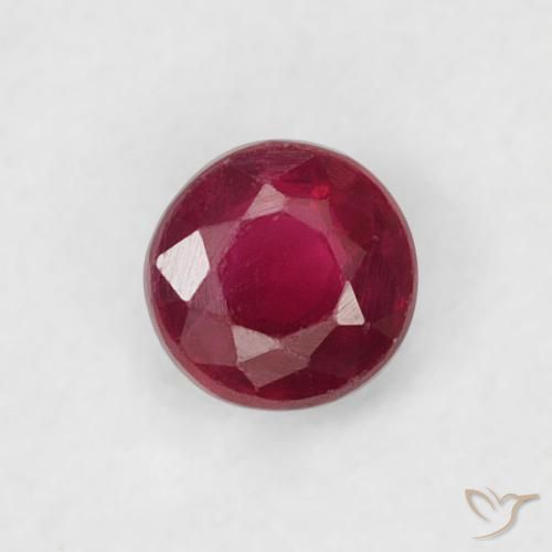 0.23ct 天然 暗红色 红宝石, 圆形的, VS