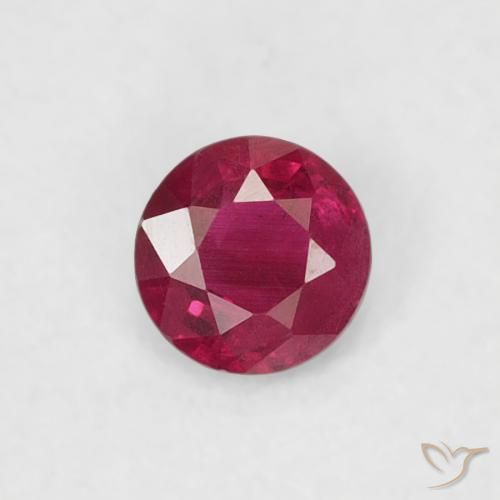 0.17ct 天然 深红粉色 红宝石, 圆形的, VS
