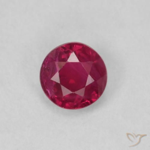 0.21ct 天然 Medium Dark-Red 红宝石, 圆形的, VS