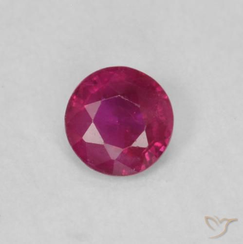 0.17ct 天然 红灯 红宝石, 圆形的, VS