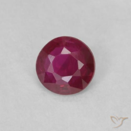 0.17ct 天然 暗红色 红宝石, 圆形的, VS
