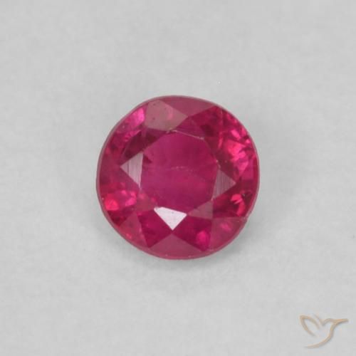 0.21ct 天然 红灯 红宝石, 圆形的, VS