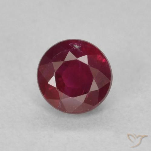0.36ct 天然 深红色 红宝石, 圆形的, SI
