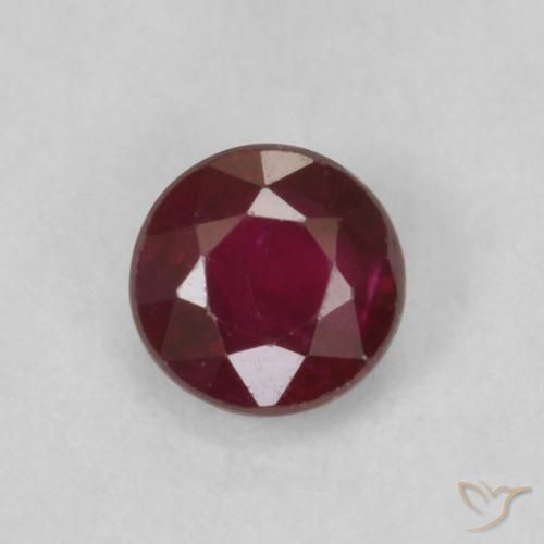 0.30ct 天然 暗红色 红宝石, 圆形的, SI