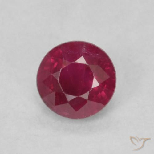 0.32ct 天然 深红色 红宝石, 圆形的, SI