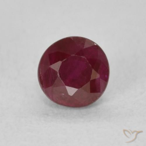 0.35ct 天然 酒红色 红宝石, 圆形的, SI